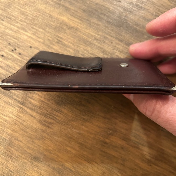 Vintage Coach Money Clip Wallet Card Holder Leather Dark Brown - Picture 10 of 11